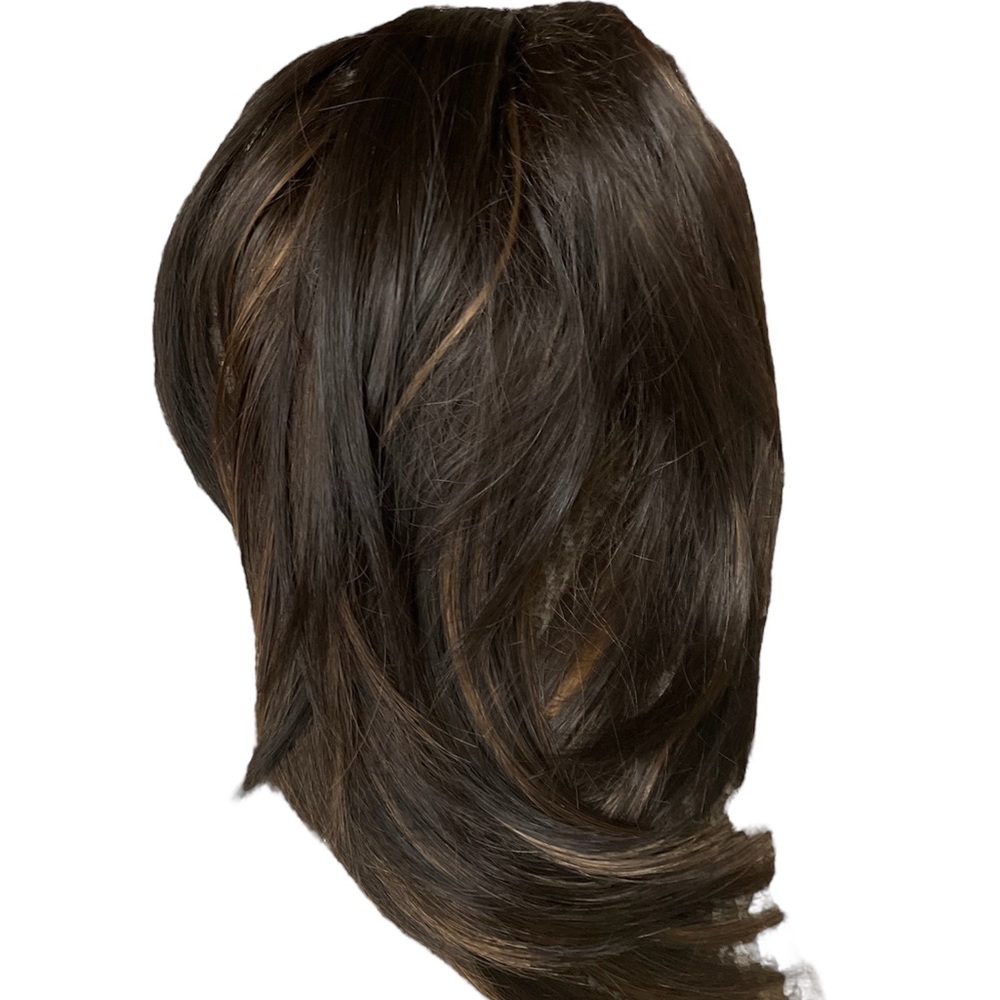 NWOT JBS World's Finest Fiber Extension Full Wig Hair Attachment Dark Brown Hair
